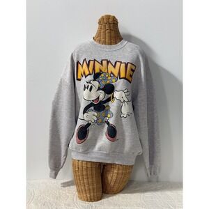 Vintage Velva Sheen Disney Minnie Mouse Sweatshirt Gray XL Made in USA